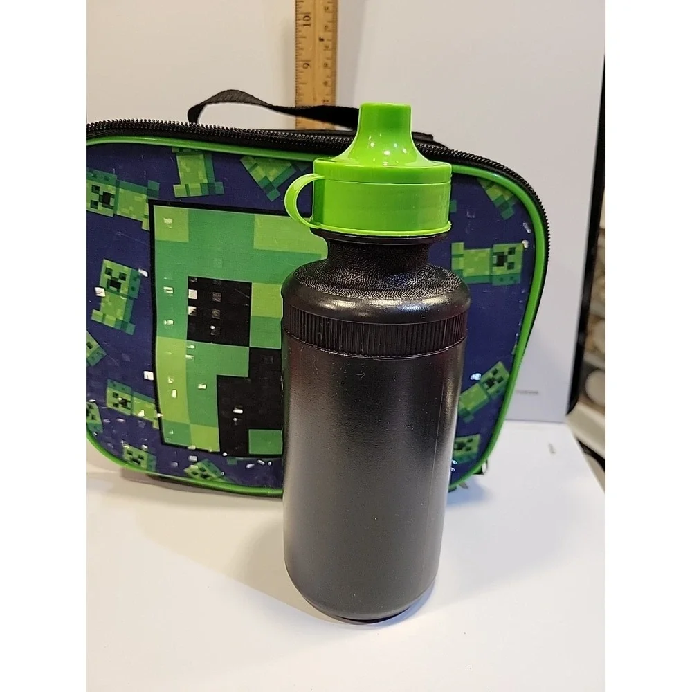 Minecraft Lunch Bag Green Creeper Zip Around Mojang Video Game